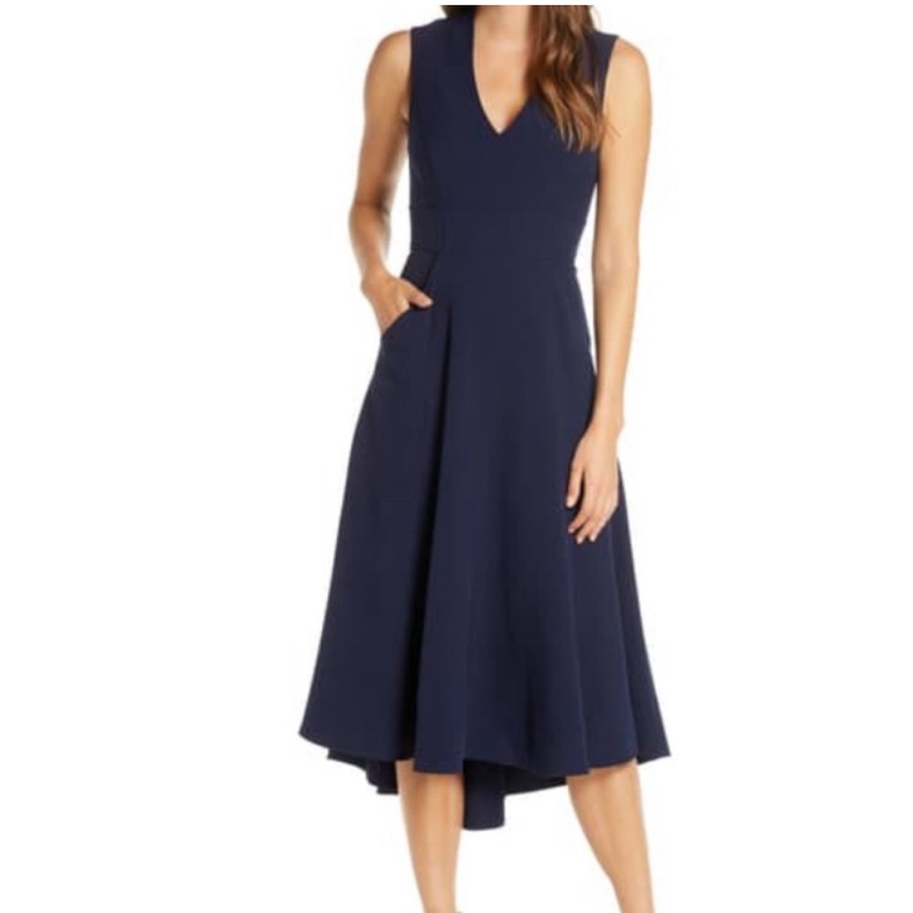 Eliza J Navy Fit and Flare Dress 16